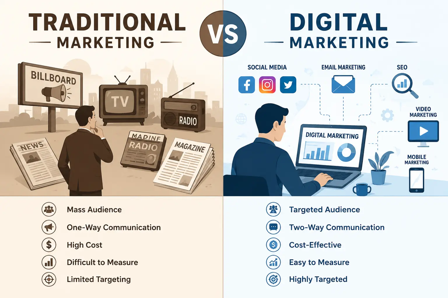 Traditional Marketing vs Digital Marketing